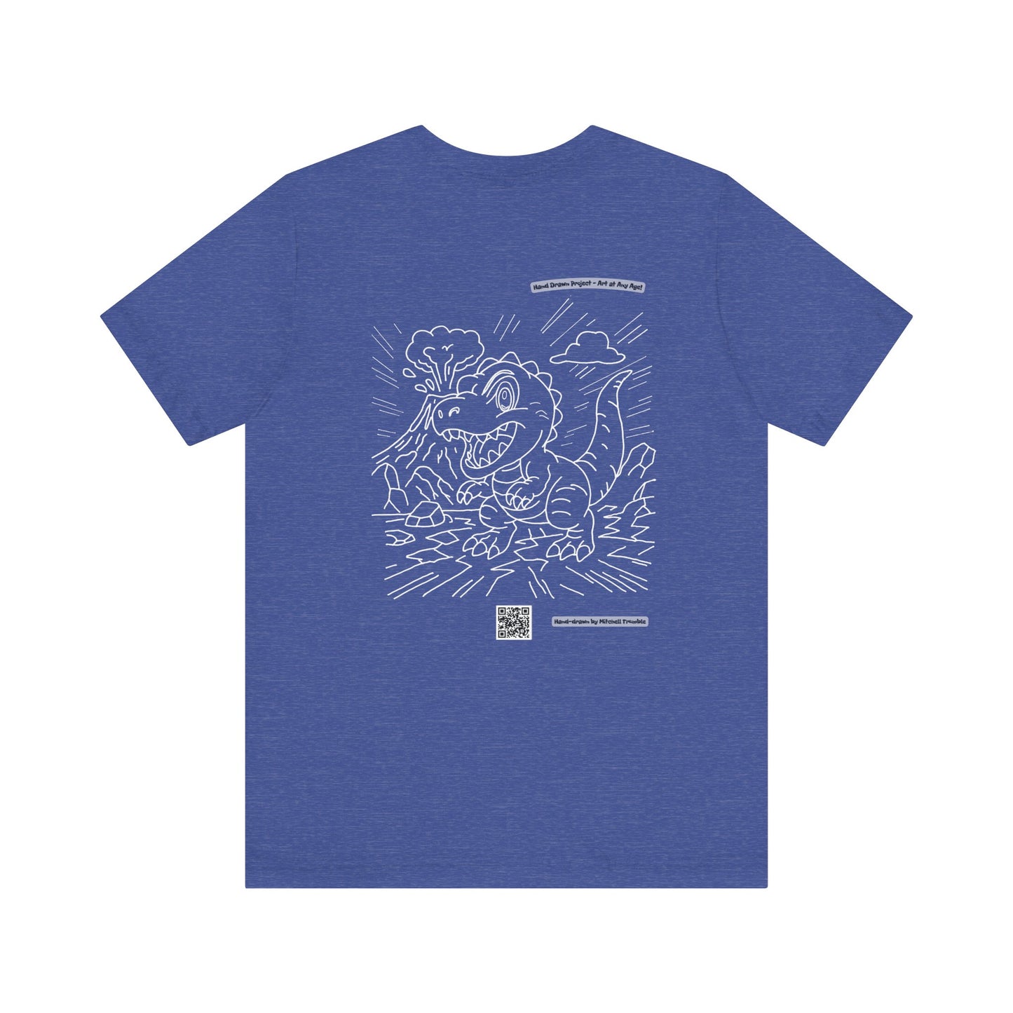 T-Rex T-Shirt – Hand-Drawn Dinosaur Design by Mitchell Trumble | Unisex Bella+Canvas 3001