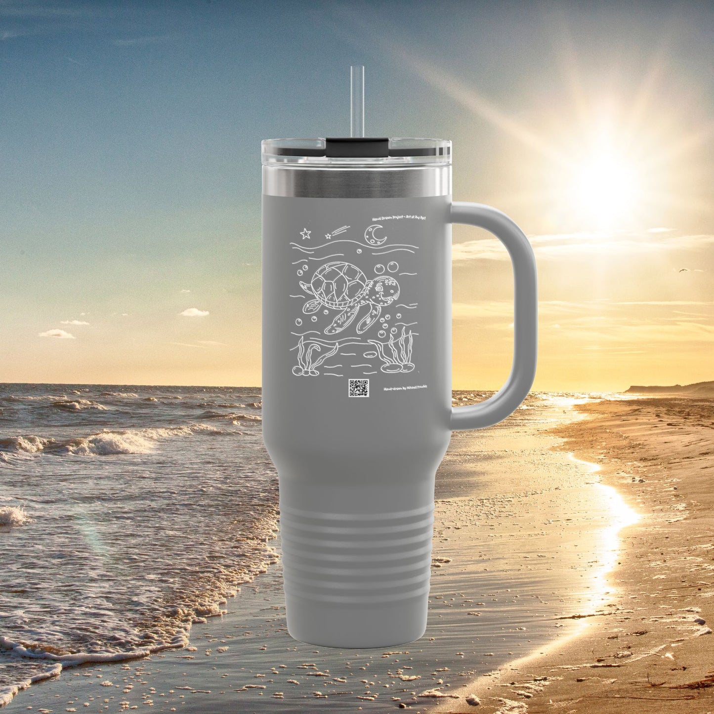 Smiling Sea Turtle – Ocean Adventure Travel Mug