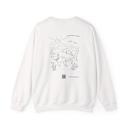 Great White Shark – Hand-Drawn Ocean Critter Sweatshirt