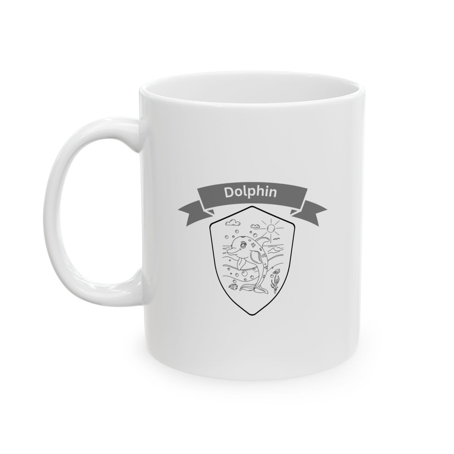 Dolphin Splash Squad Coffee Mug – Hand Drawn Ocean Critter | Mitchell Trumble Art