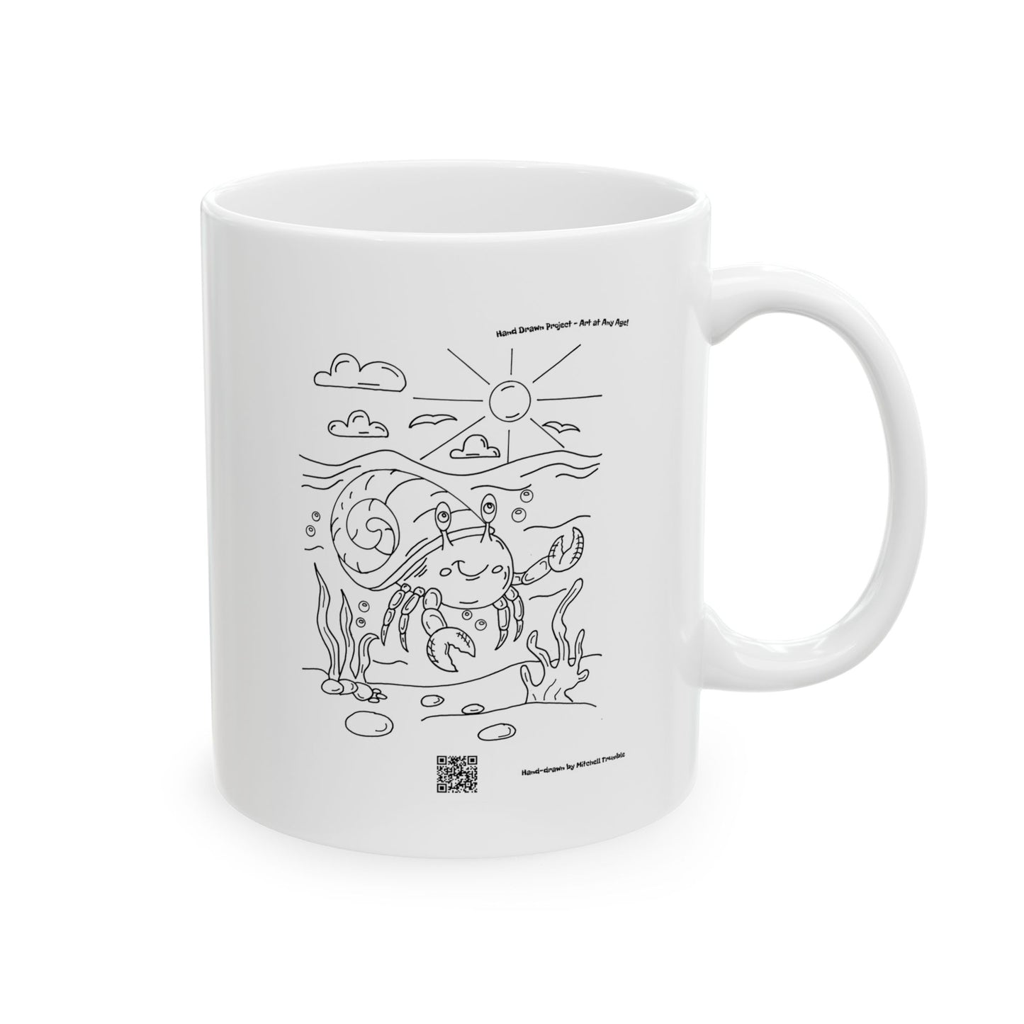 Beach Buddy Hermit Crab Coffee Mug 🦀☕️🌴