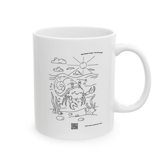 Beach Buddy Hermit Crab Coffee Mug 🦀☕️🌴