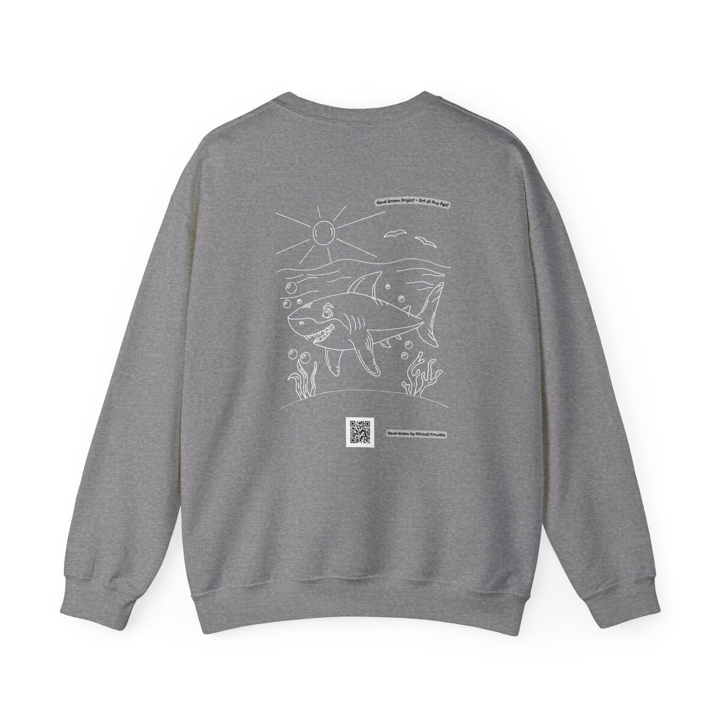 Great White Shark – Hand-Drawn Ocean Critter Sweatshirt