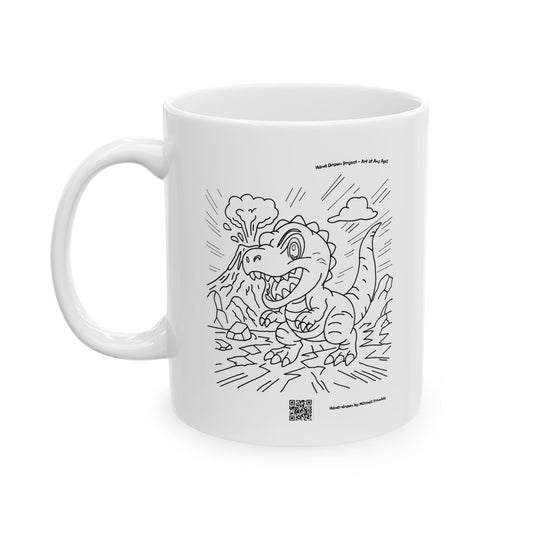T-Rex Mug – Dino Art Coffee Cup | Fun Gift for Kids, Artists & Dino Fans