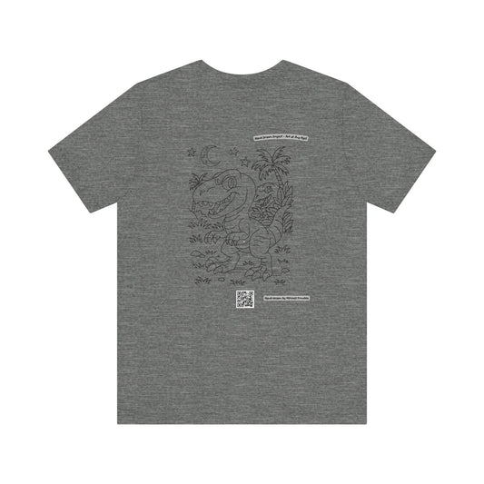Velociraptor Logo Tee – Hand-Drawn Dino Art | Small Front Crest Design | Unisex Bella+Canvas 3001