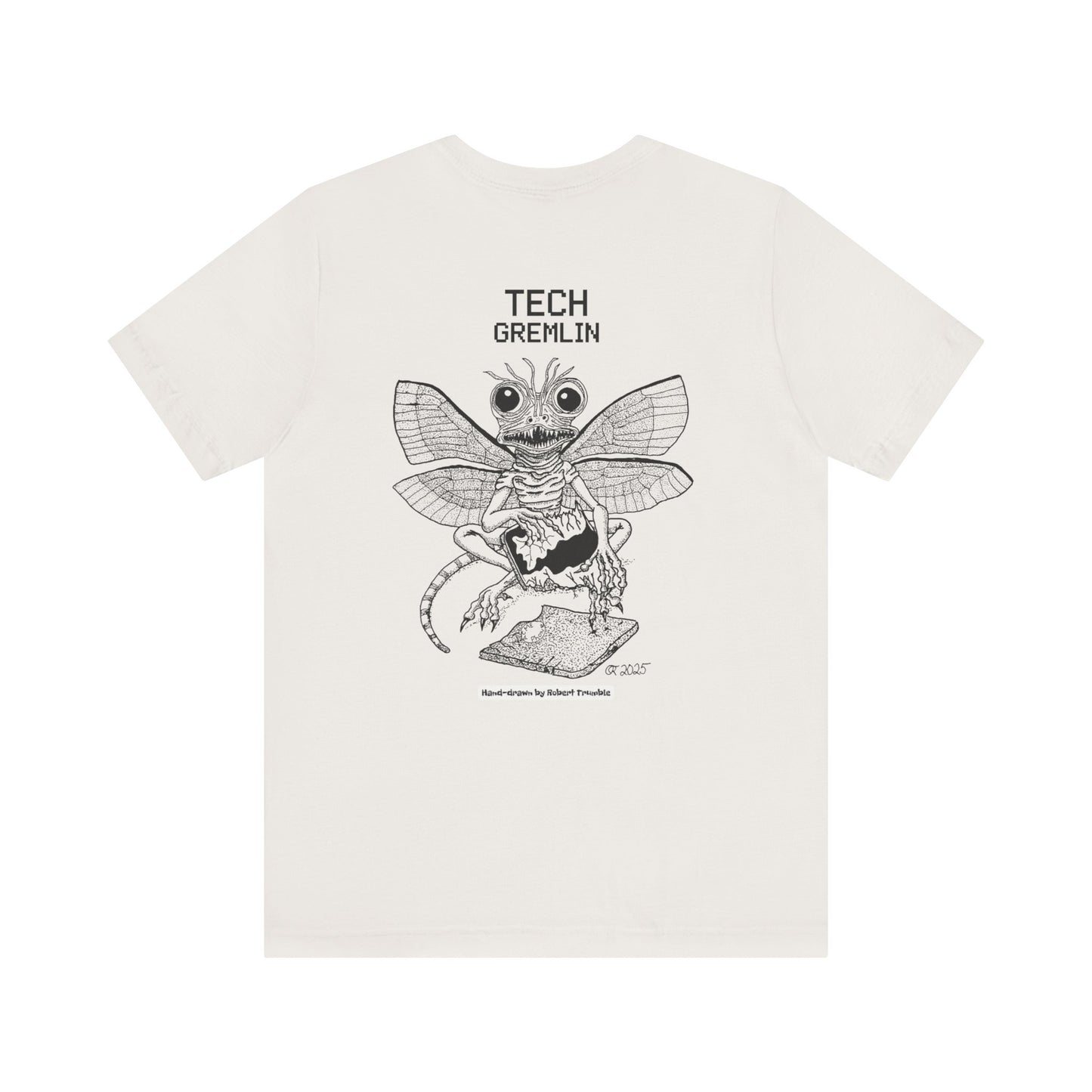 Tech Gremlin Logo Tee – Mischievous Creature Shirt | Hand-Drawn