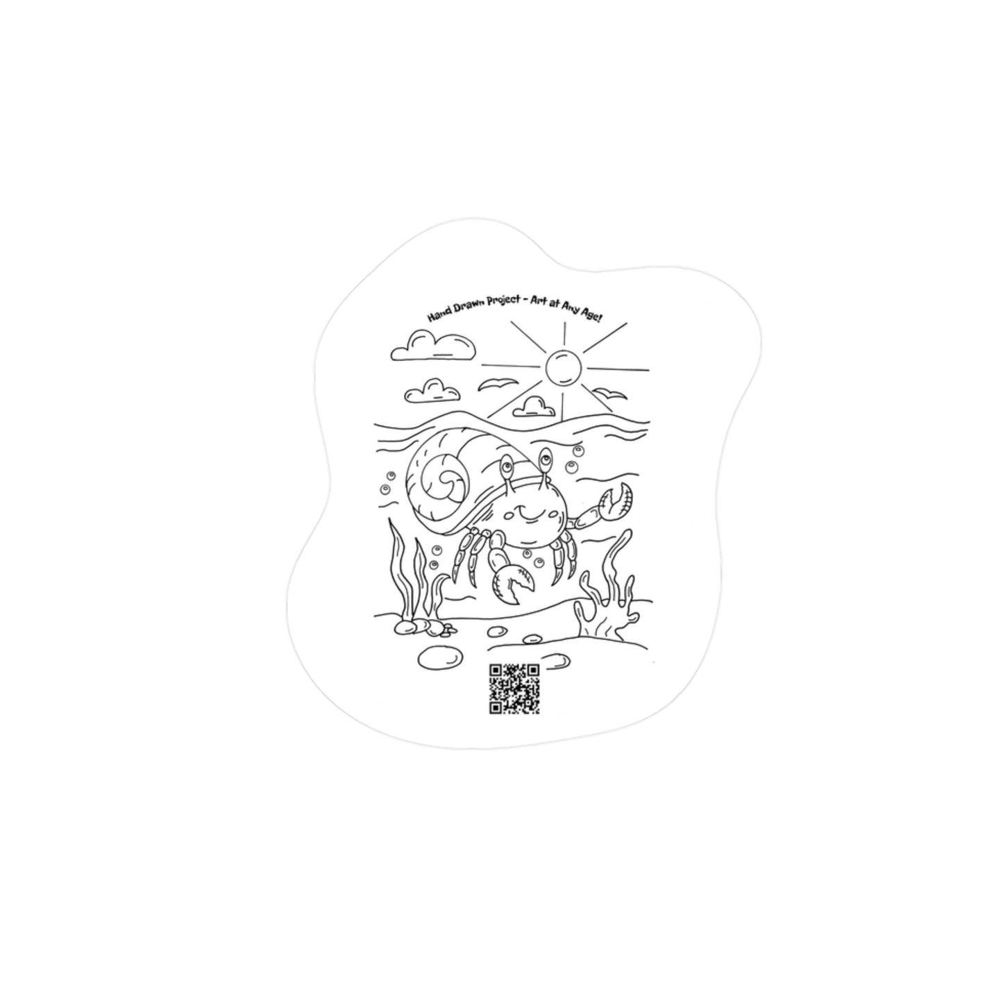 Fun Cute Hermit Crab Kiss Cut Sticker