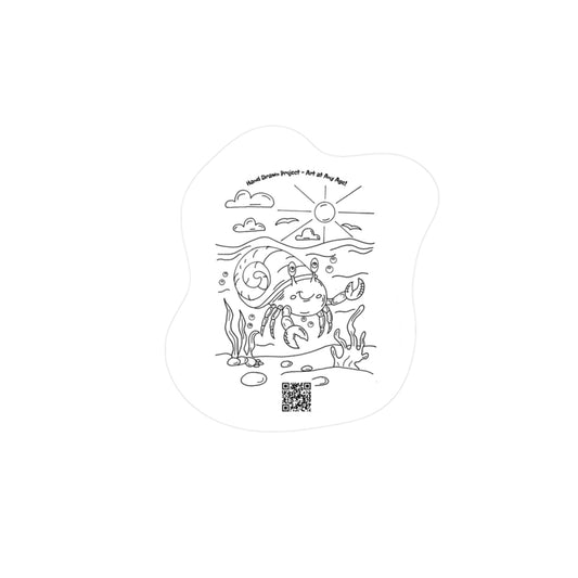 Fun Cute Hermit Crab Kiss Cut Sticker