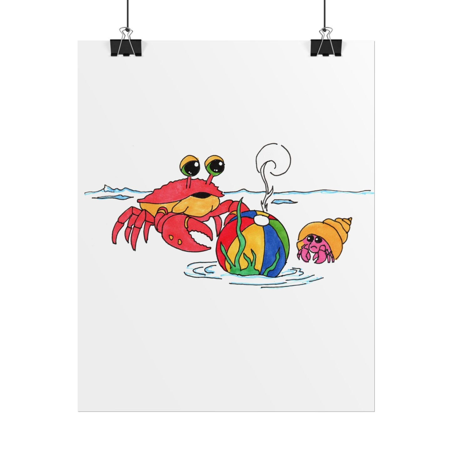 Recovered But at What Cost Print, Hand Drawn Crab Beach Art, Ocean Story Illustration, Coastal Nursery Decor