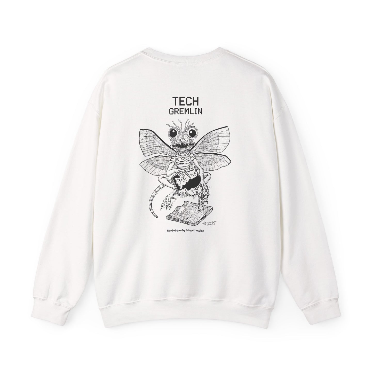 Tech Gremlin Crewneck Sweatshirt – Digital Chaos by Robert Trumble
