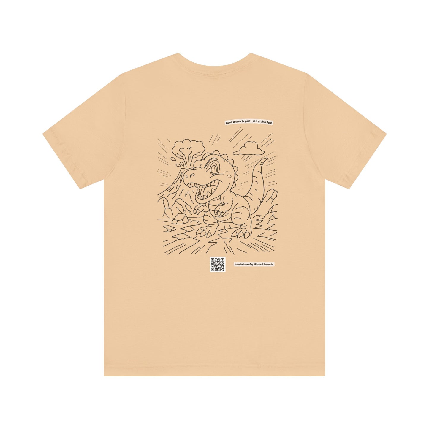 T-Rex T-Shirt – Hand-Drawn Dinosaur Design by Mitchell Trumble | Unisex Bella+Canvas 3001