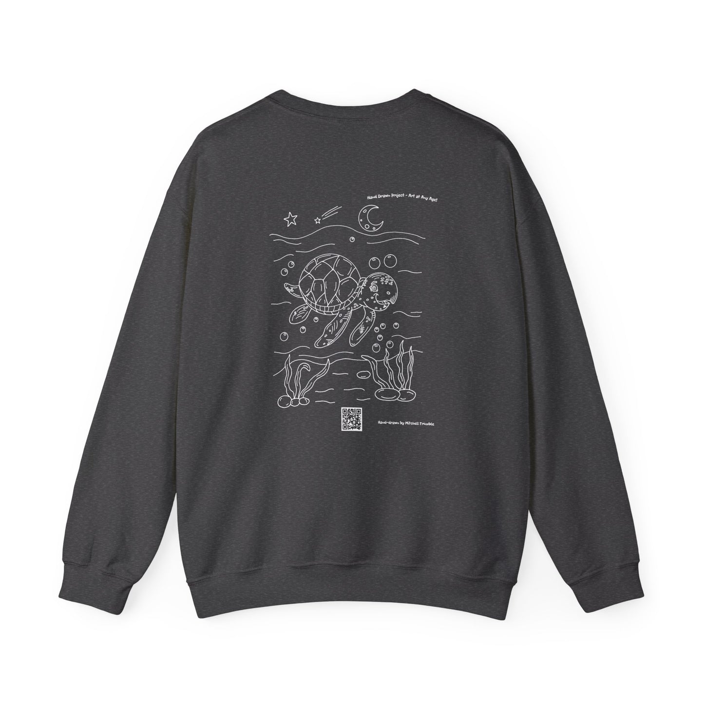 Smiling Sea Turtle Cozy Sweatshirt – Ocean Critter Art