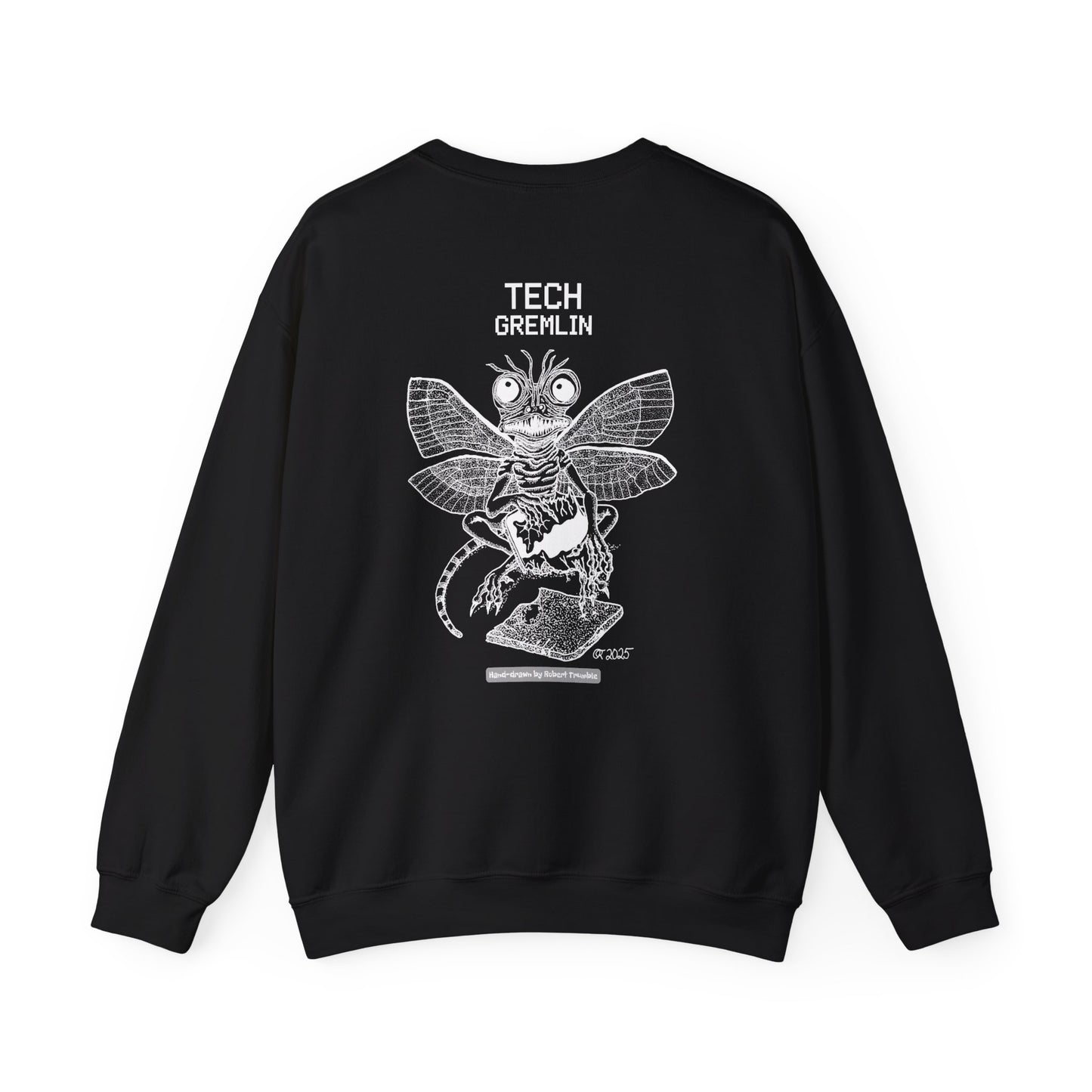 Tech Gremlin Crewneck Sweatshirt – Digital Chaos by Robert Trumble