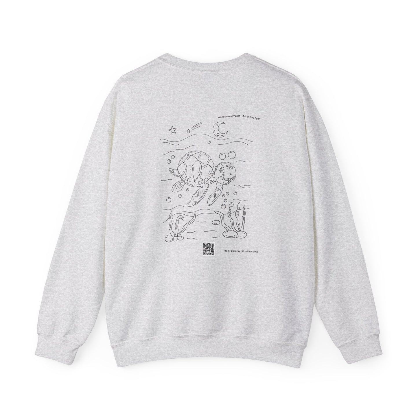 Smiling Sea Turtle Cozy Sweatshirt – Ocean Critter Art