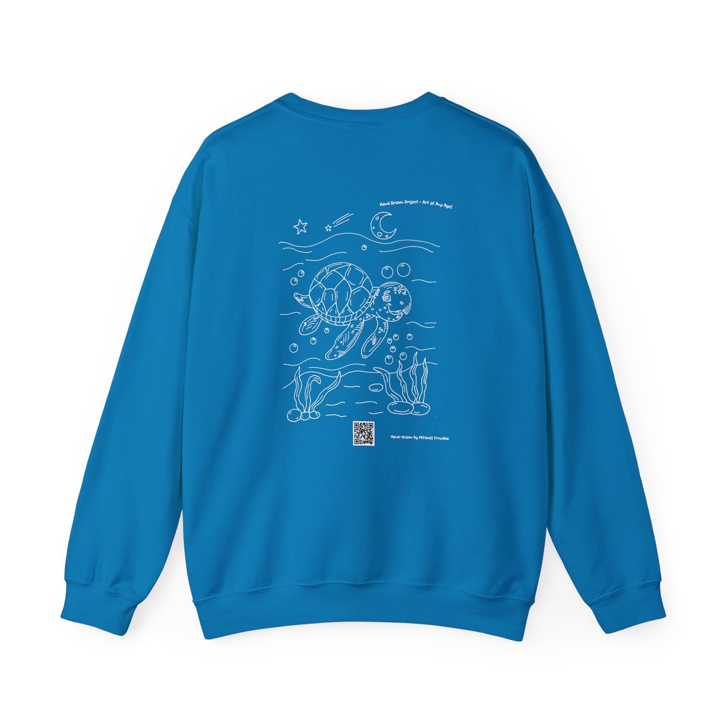 Smiling Sea Turtle Cozy Sweatshirt – Ocean Critter Art
