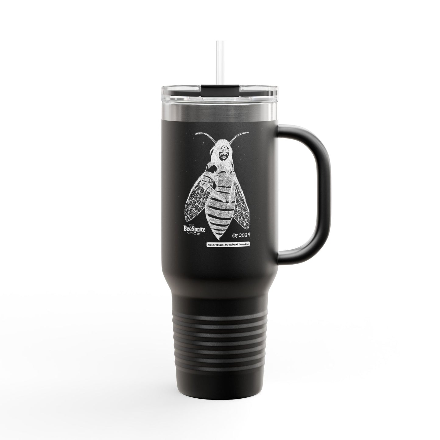 Bee Sprite – Travel Mug | Hand-Drawn Fantasy Art by Robert Trumble