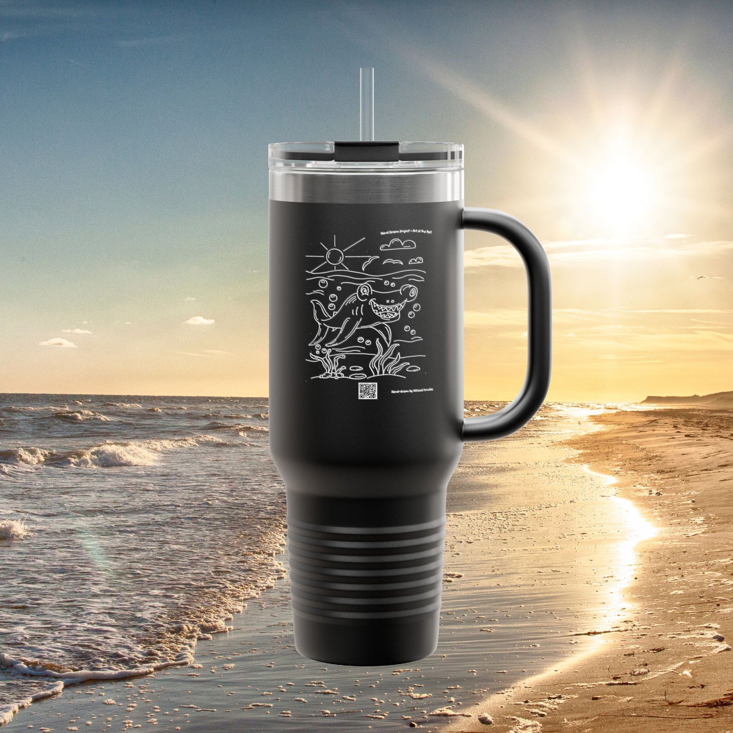 Happy Hammerhead Shark – Ocean Adventure Travel Mug”