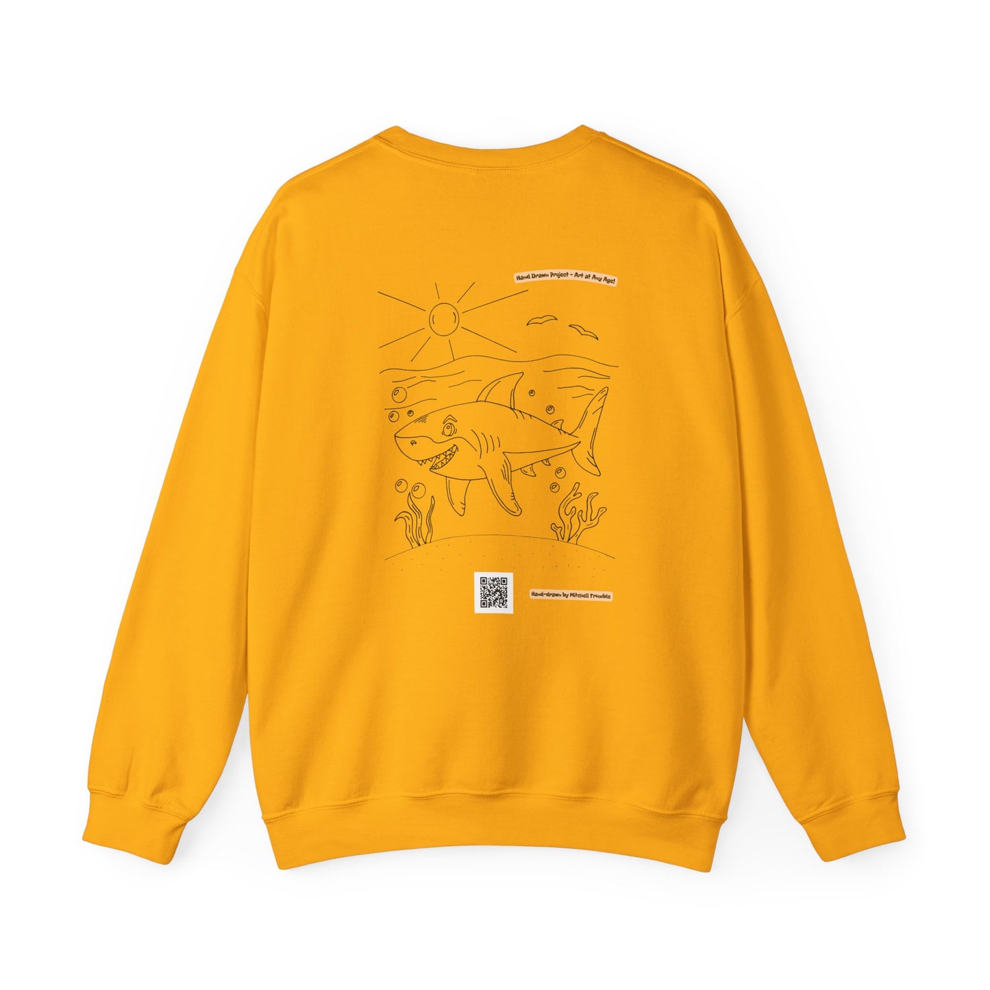 Great White Shark – Hand-Drawn Ocean Critter Sweatshirt