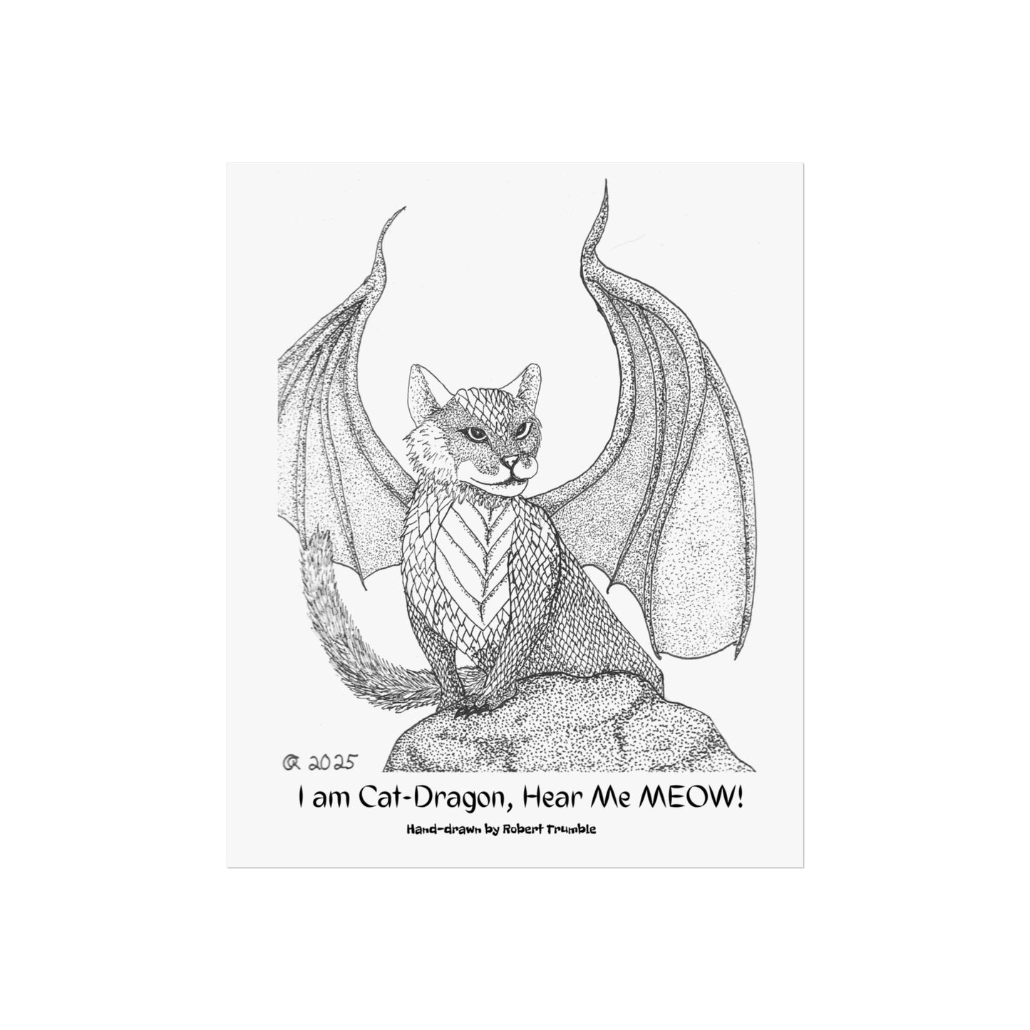 CatDragon Mythic Art Poster