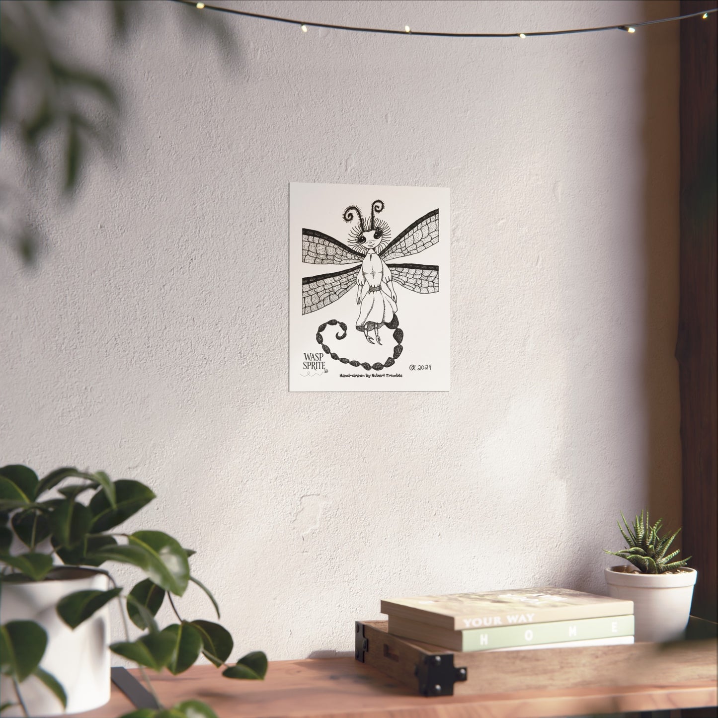Wasp Sprite – Mystical Insect Folk Wall Art