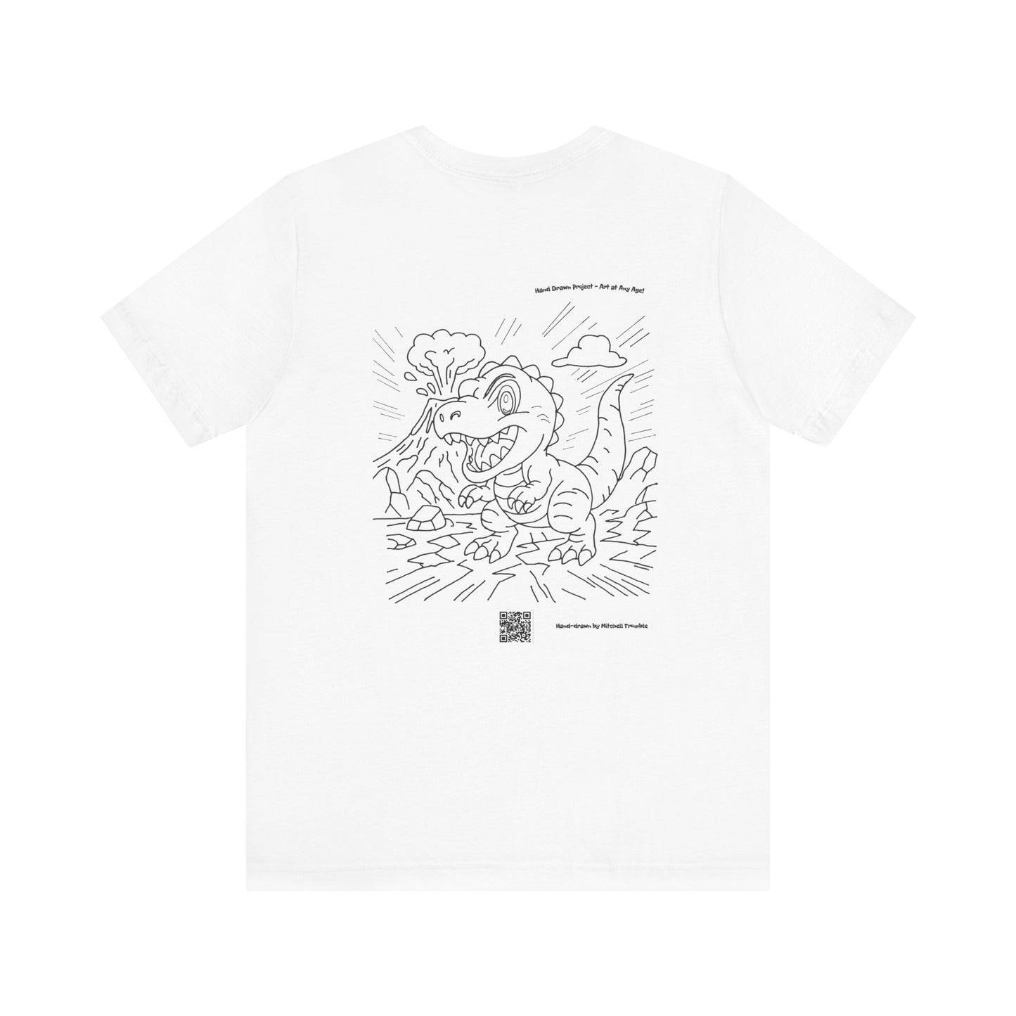 T-Rex T-Shirt – Hand-Drawn Dinosaur Design by Mitchell Trumble | Unisex Bella+Canvas 3001