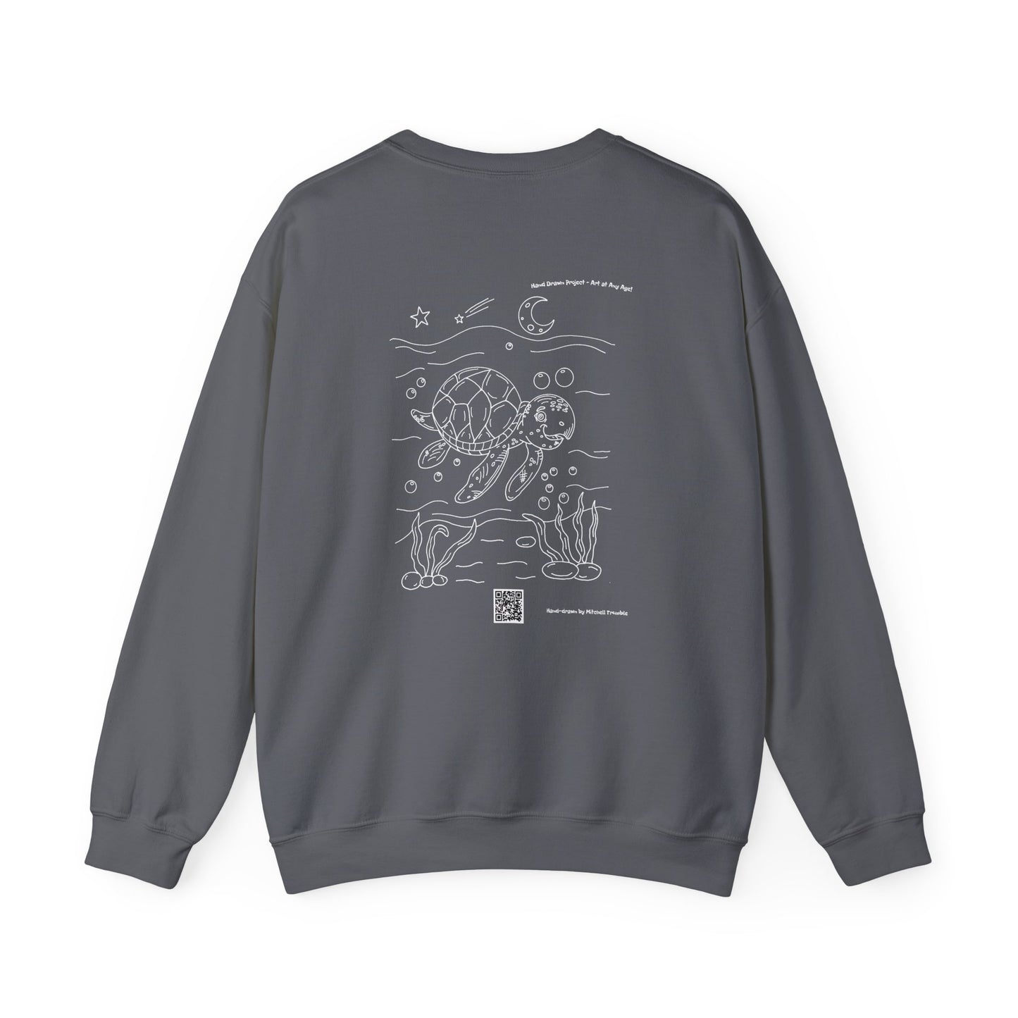 Smiling Sea Turtle Cozy Sweatshirt – Ocean Critter Art