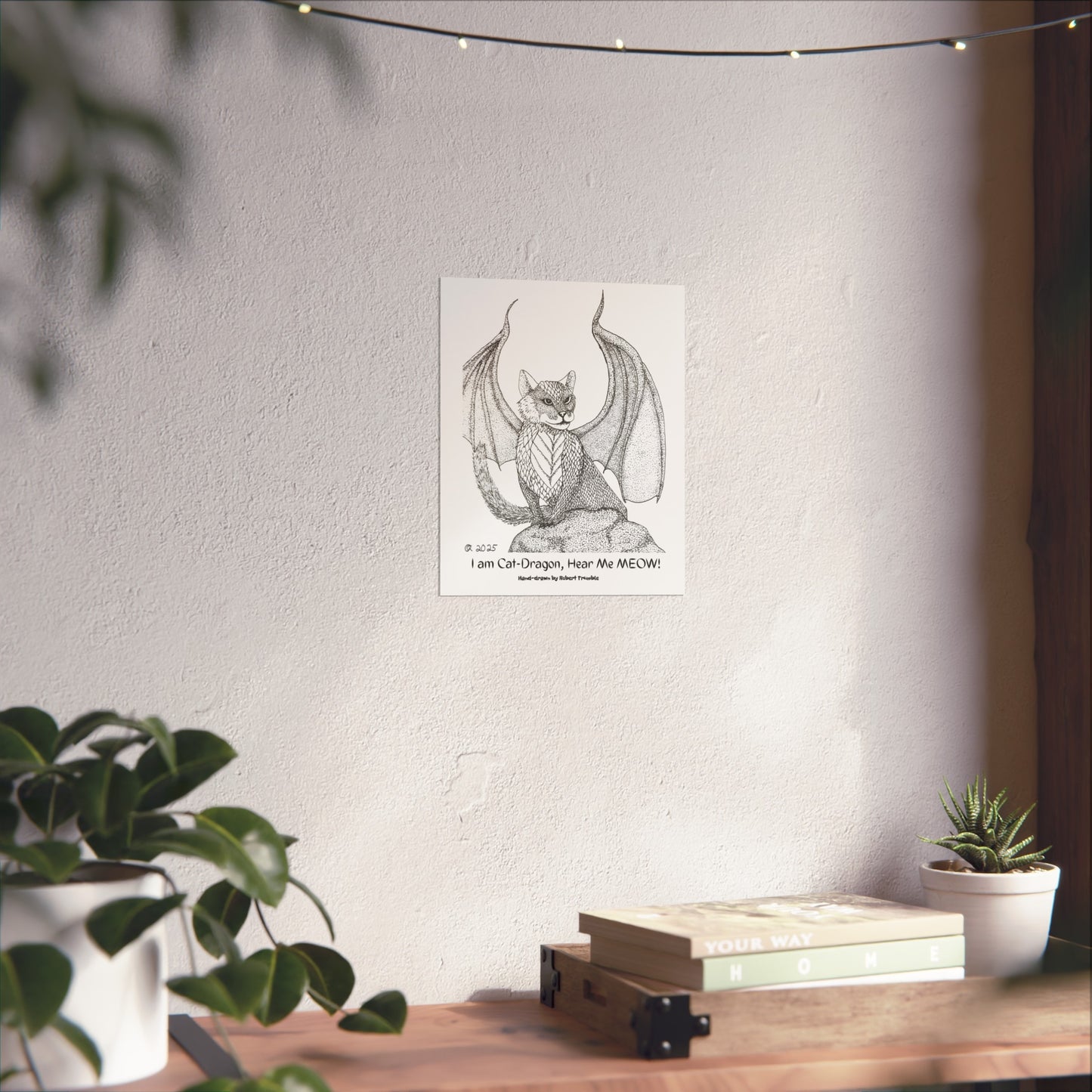 CatDragon Mythic Art Poster