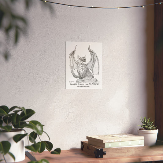 CatDragon Mythic Art Poster