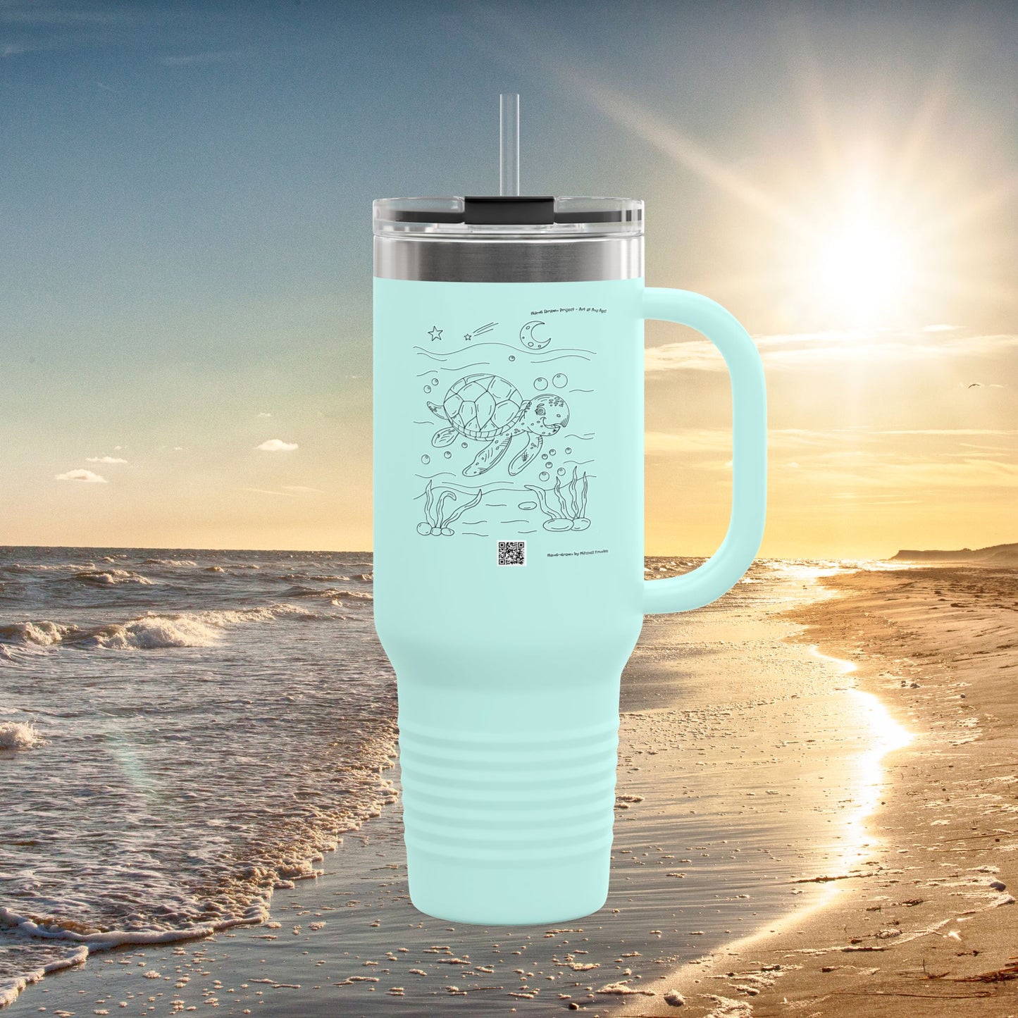 Smiling Sea Turtle – Ocean Adventure Travel Mug