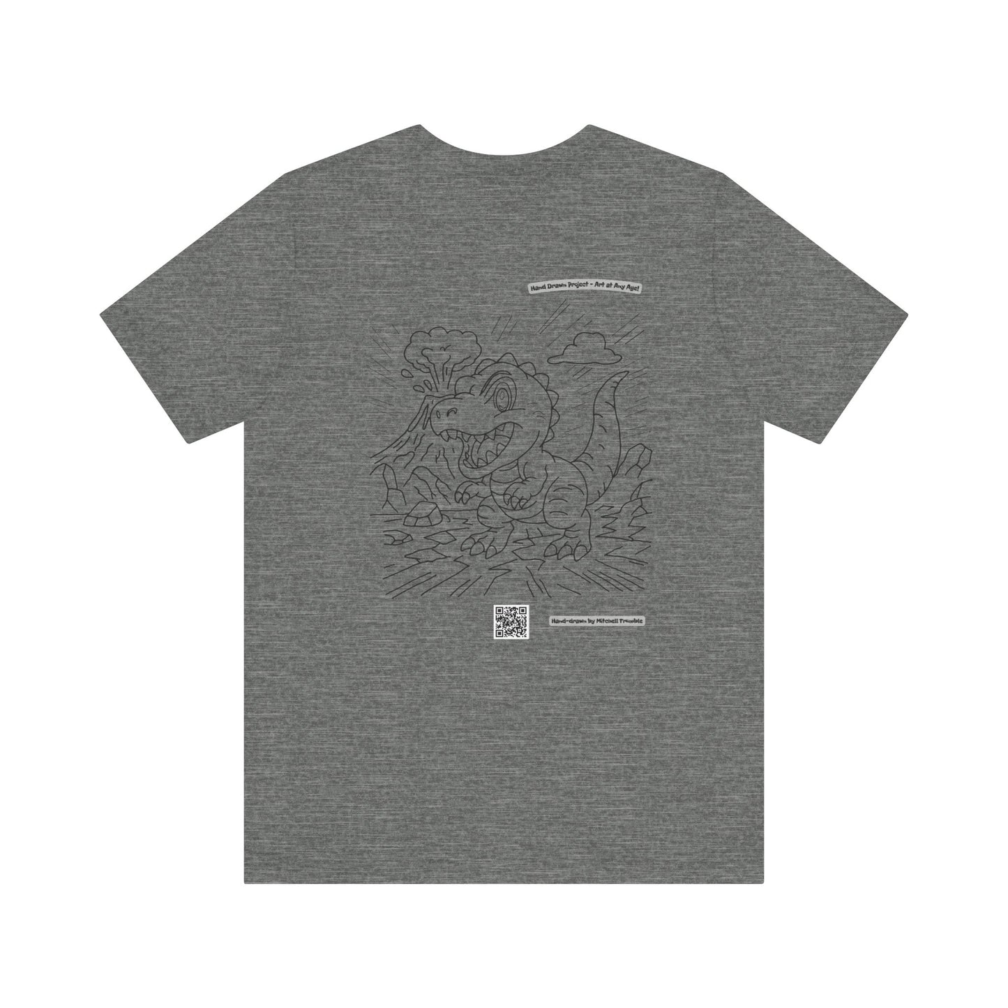 T-Rex T-Shirt – Hand-Drawn Dinosaur Design by Mitchell Trumble | Unisex Bella+Canvas 3001