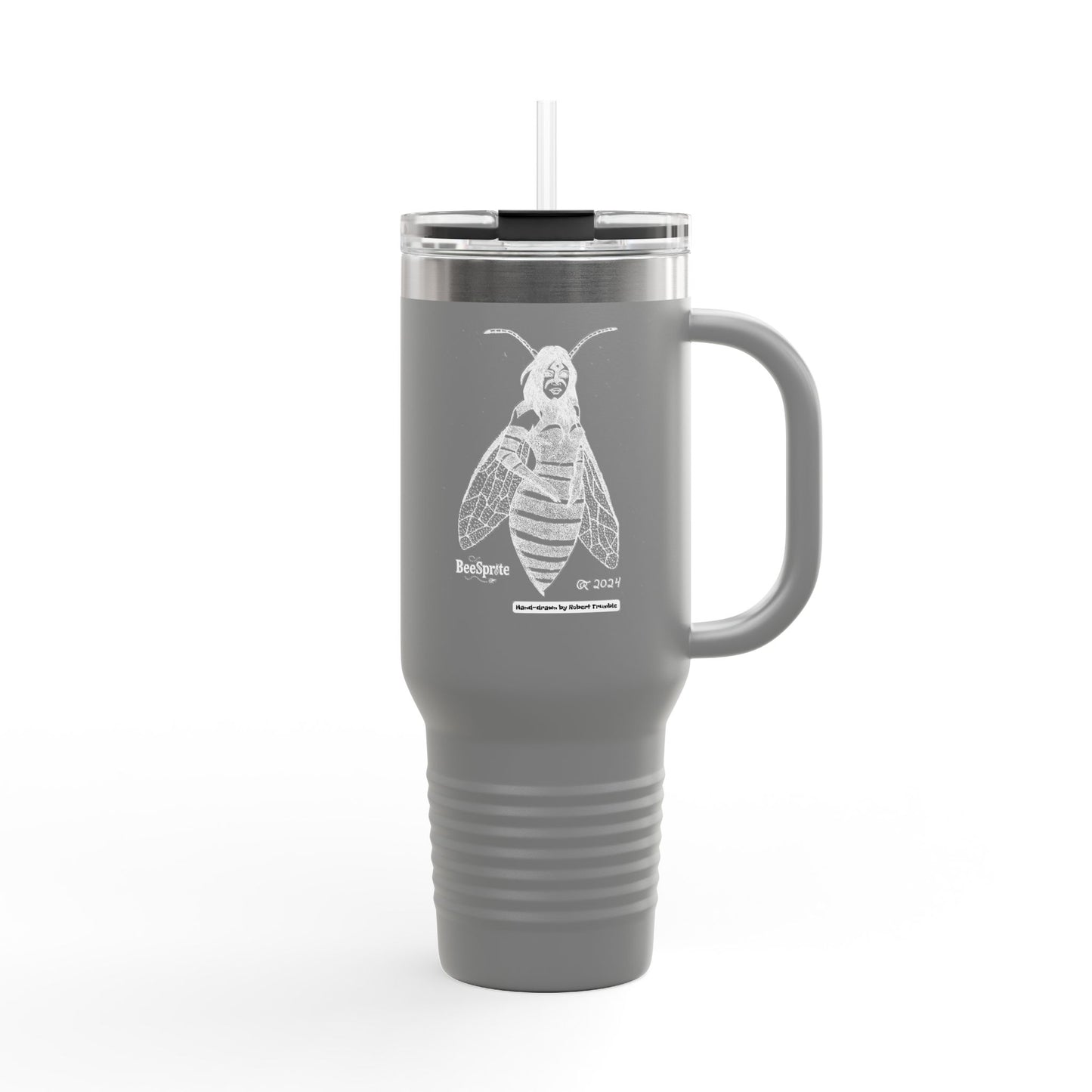 Bee Sprite – Travel Mug | Hand-Drawn Fantasy Art by Robert Trumble