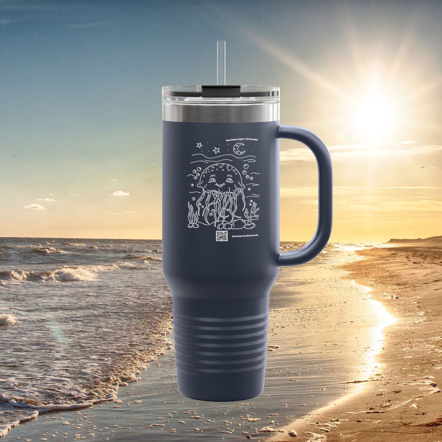 Smiling Jellyfish – Ocean Critter Travel Mug