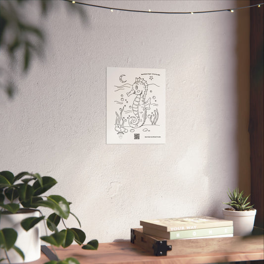 Adorable Seahorse Ocean Wall Art Poster