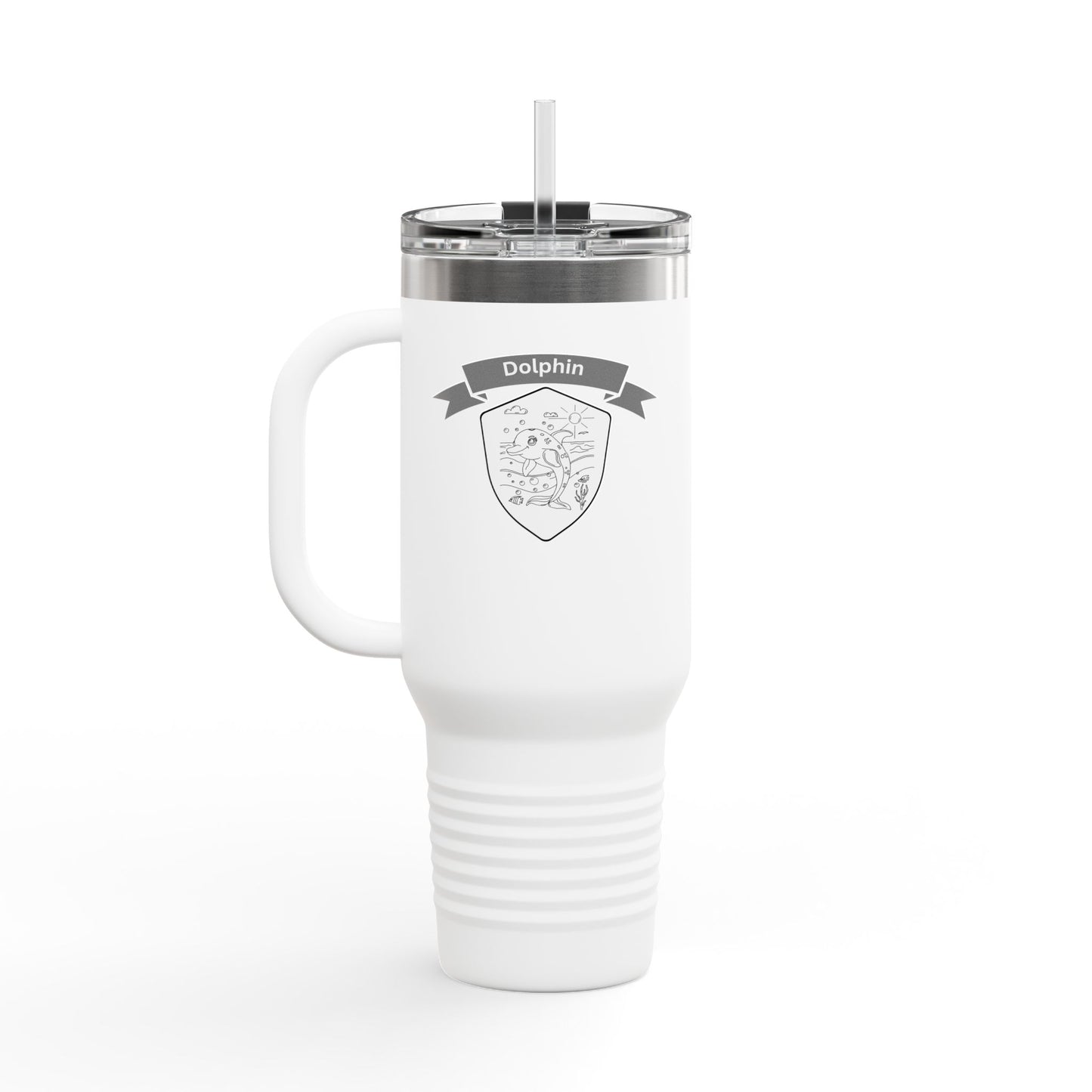 Dolphin Splash Squad Travel Mug – Hand-Drawn Dolphin Art