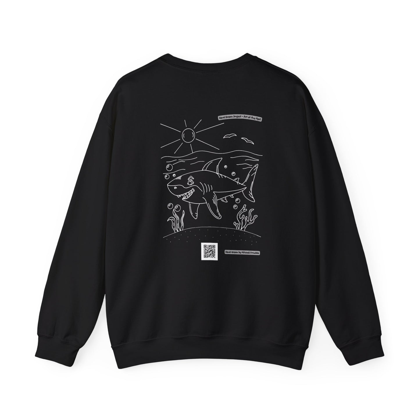 Great White Shark – Hand-Drawn Ocean Critter Sweatshirt