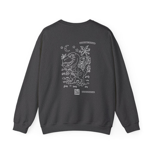 Velociraptor Crewneck Sweatshirt – Unisex | Hand-Drawn Dino Design by Mitchell Trumble | Cozy Gift for Dino Fans & Artists