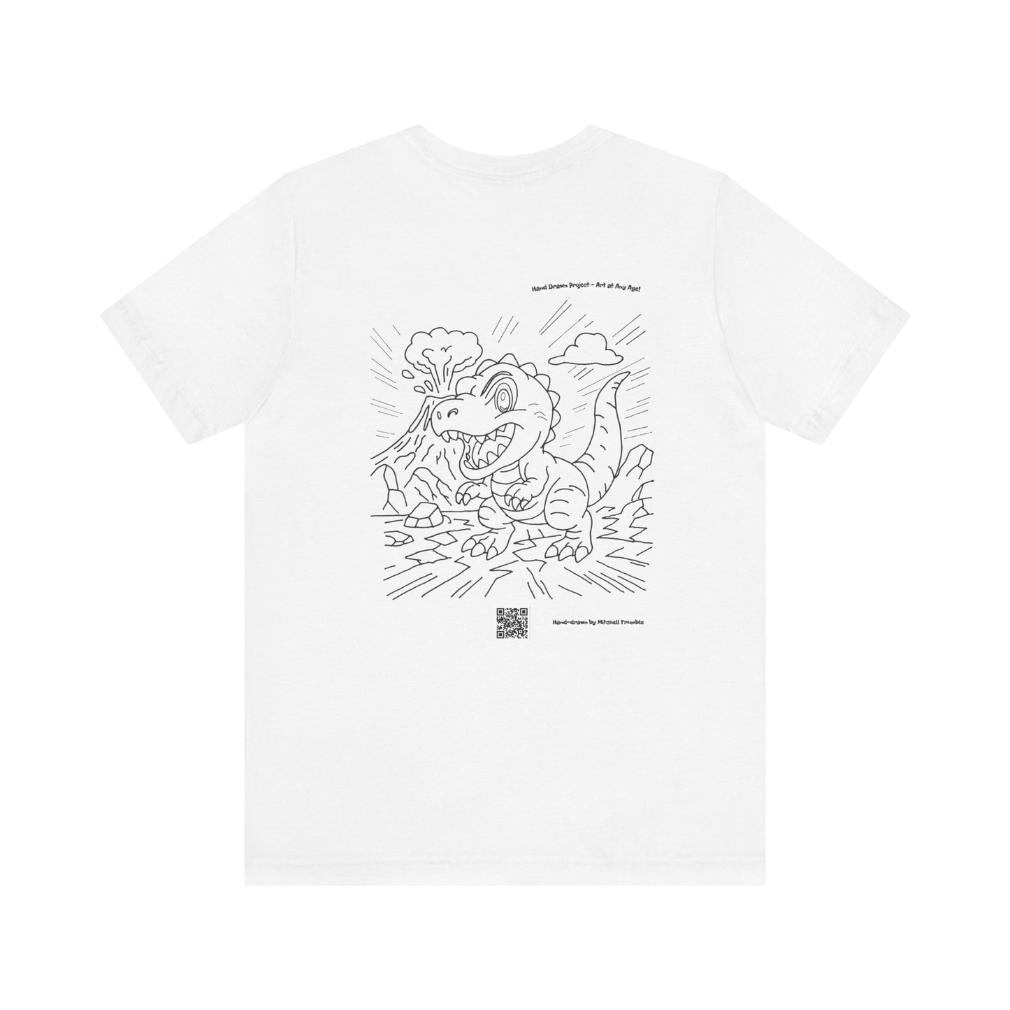 T-Rex T-Shirt – Hand-Drawn Dinosaur Design by Mitchell Trumble | Unisex Bella+Canvas 3001