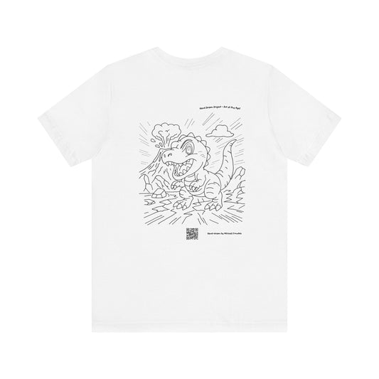 T-Rex T-Shirt – Hand-Drawn Dinosaur Design by Mitchell Trumble | Unisex Bella+Canvas 3001