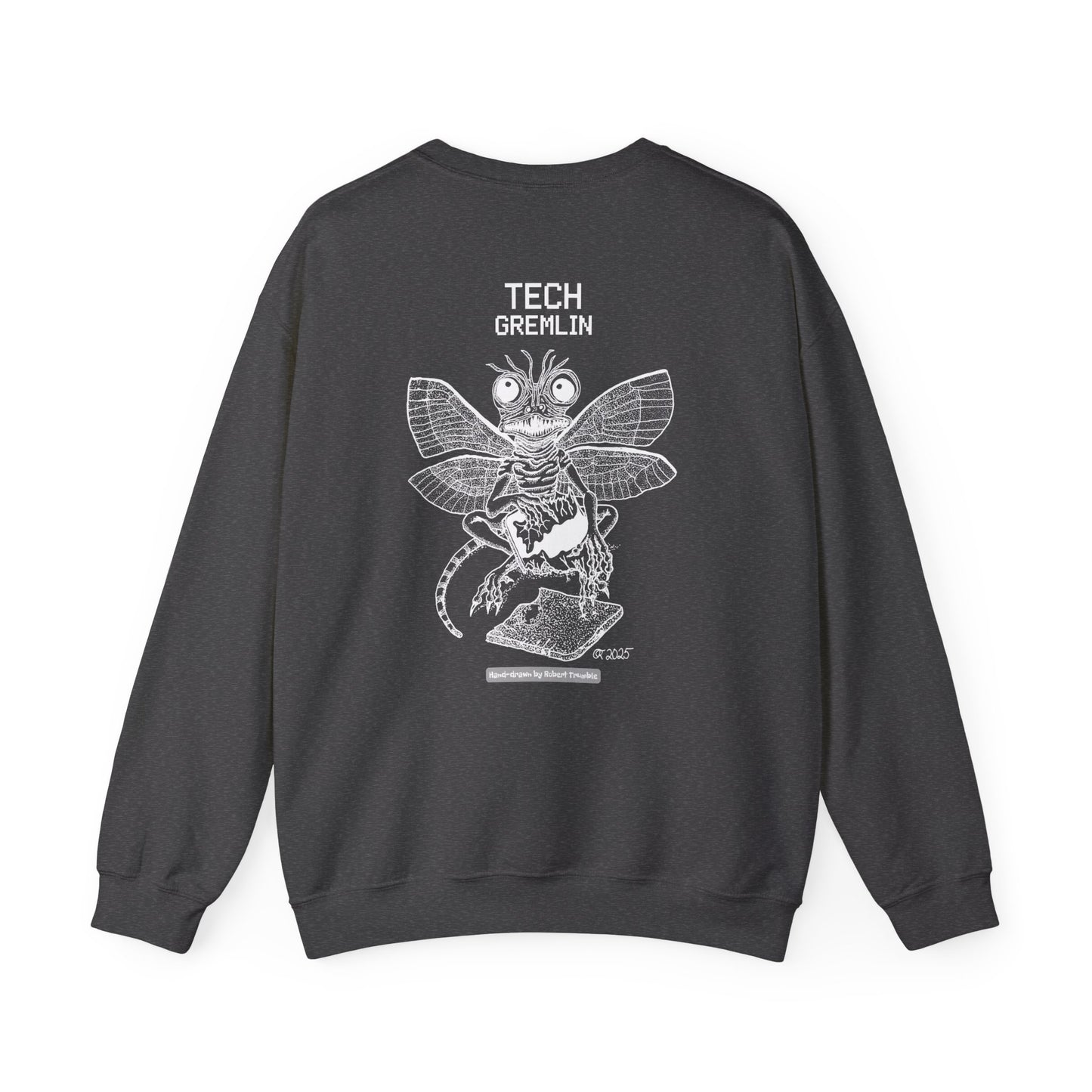Tech Gremlin Crewneck Sweatshirt – Digital Chaos by Robert Trumble