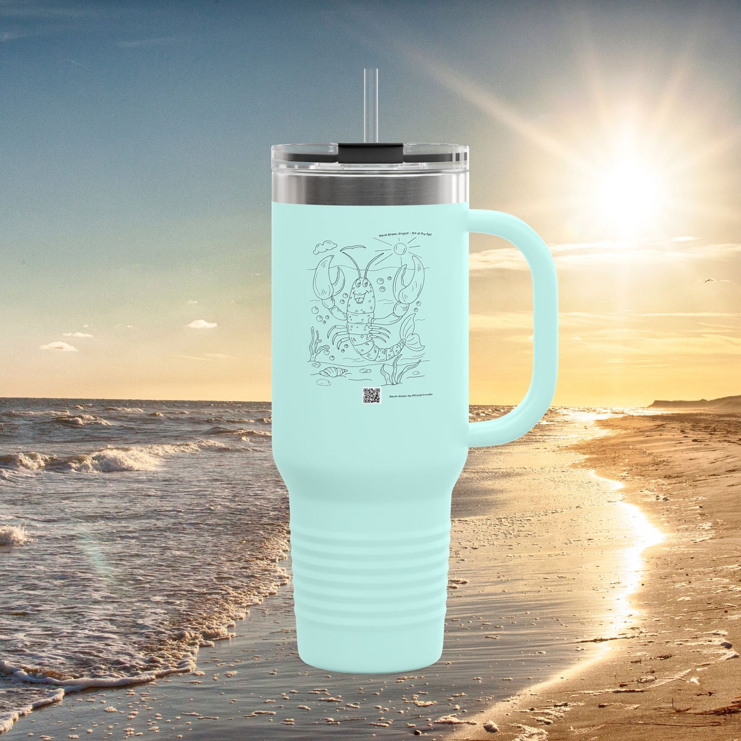Cheerful Lobster Travel Mug – Ocean Critter Travel Mug
