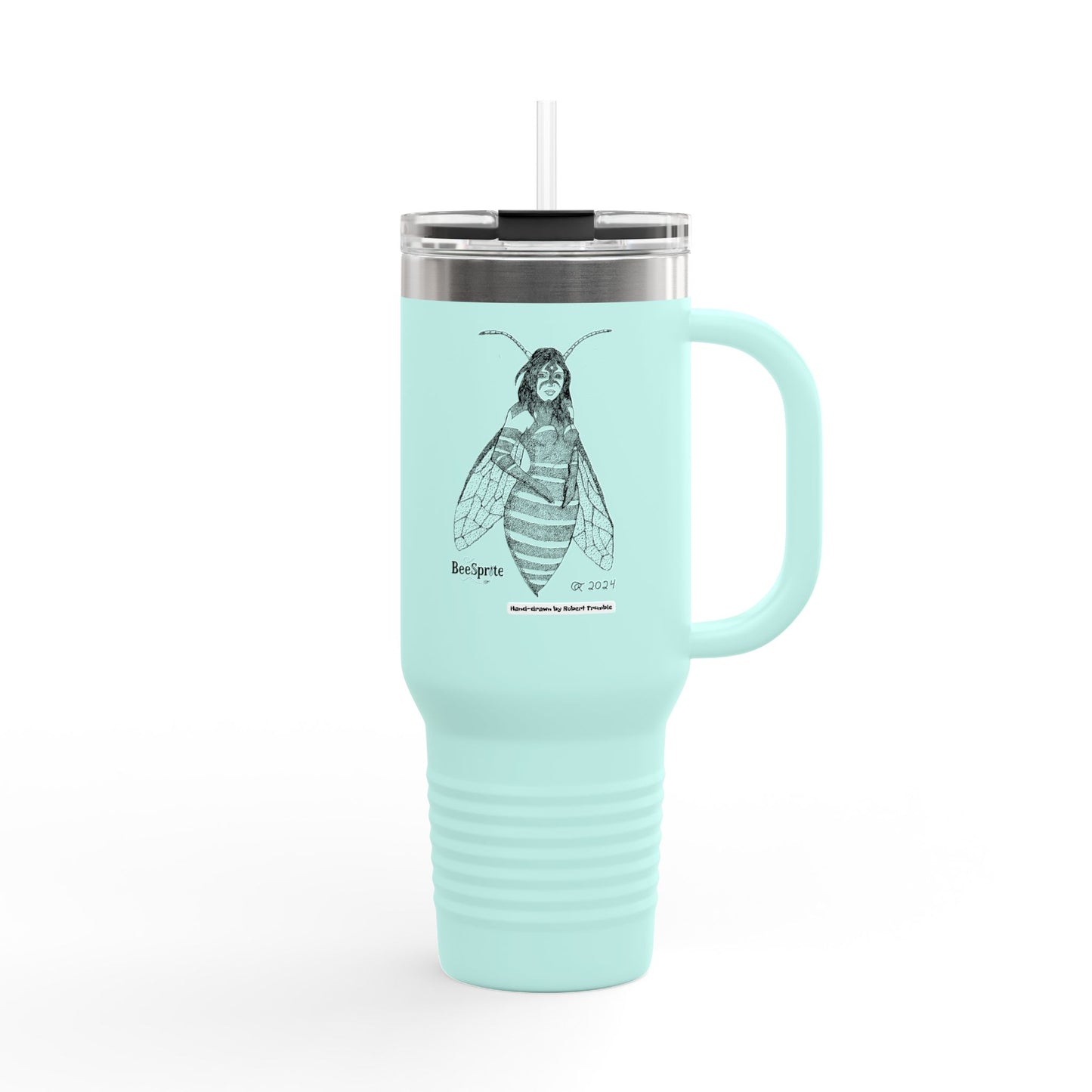 Bee Sprite – Travel Mug | Hand-Drawn Fantasy Art by Robert Trumble