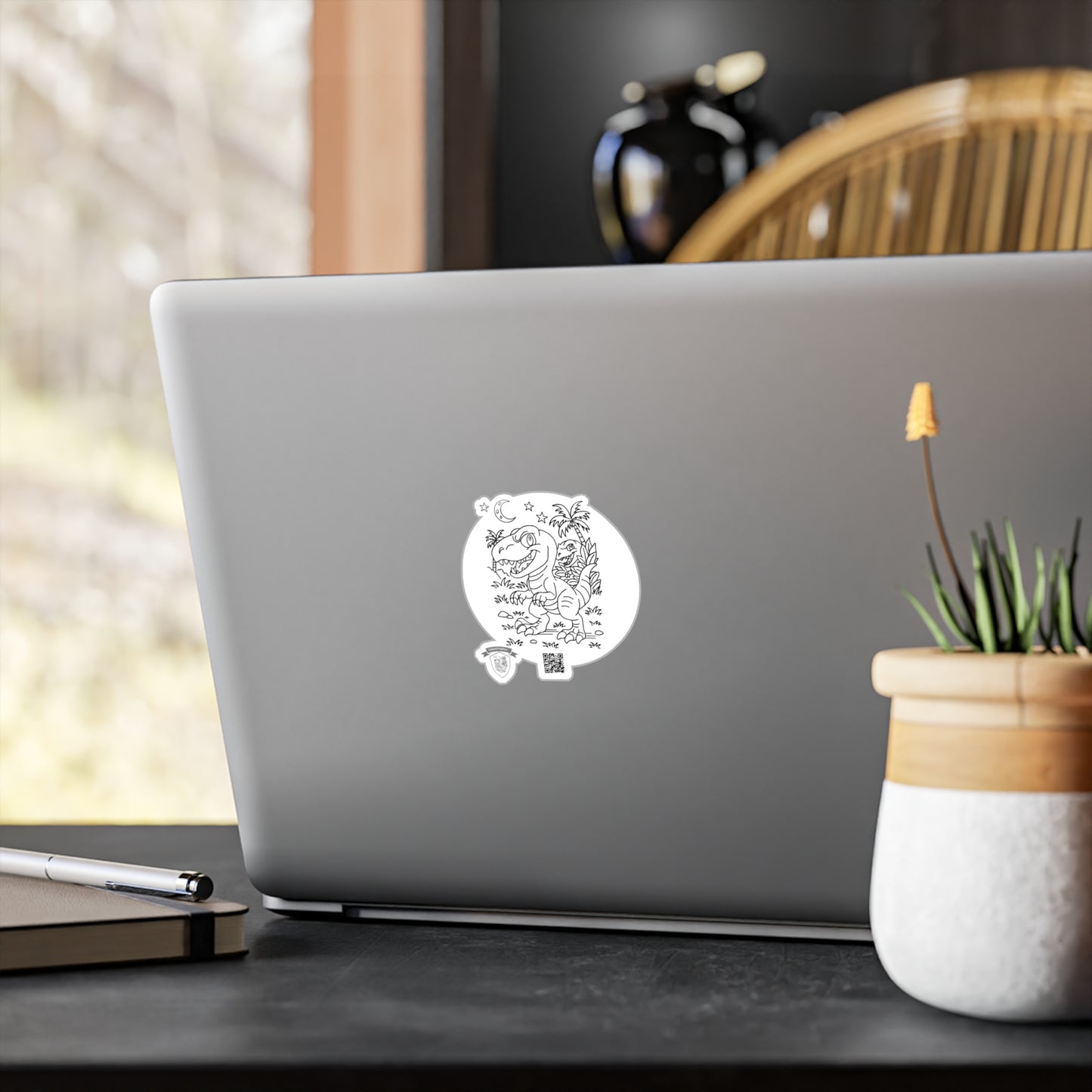Velociraptor Vinyl Sticker | Kiss Cut Dino Decal by Mitchell Trumble | Durable Matte Finish for Laptops, Notebooks, Water Bottles