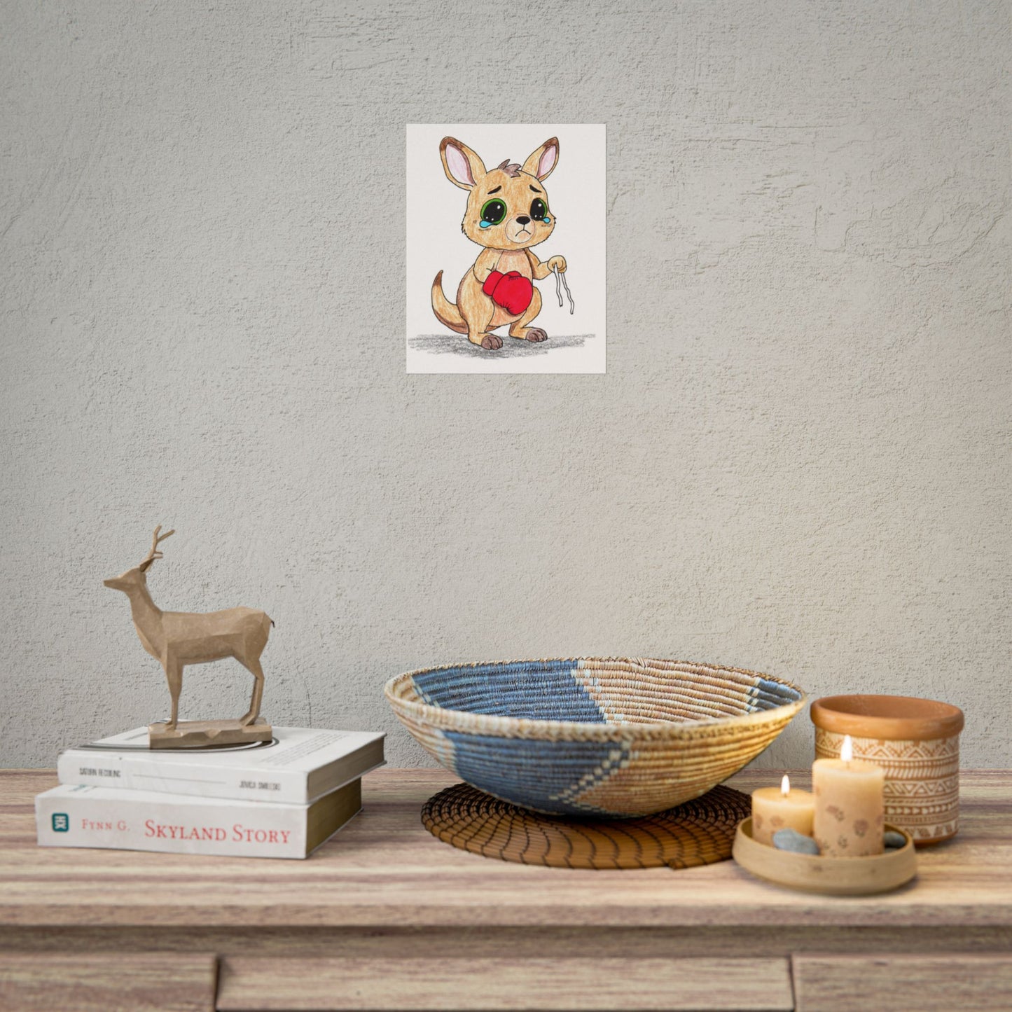 Lost & Found Kangaroo Print | She Lost It Boxing Kangaroo Wall Art | Hand Drawn Animal Decor