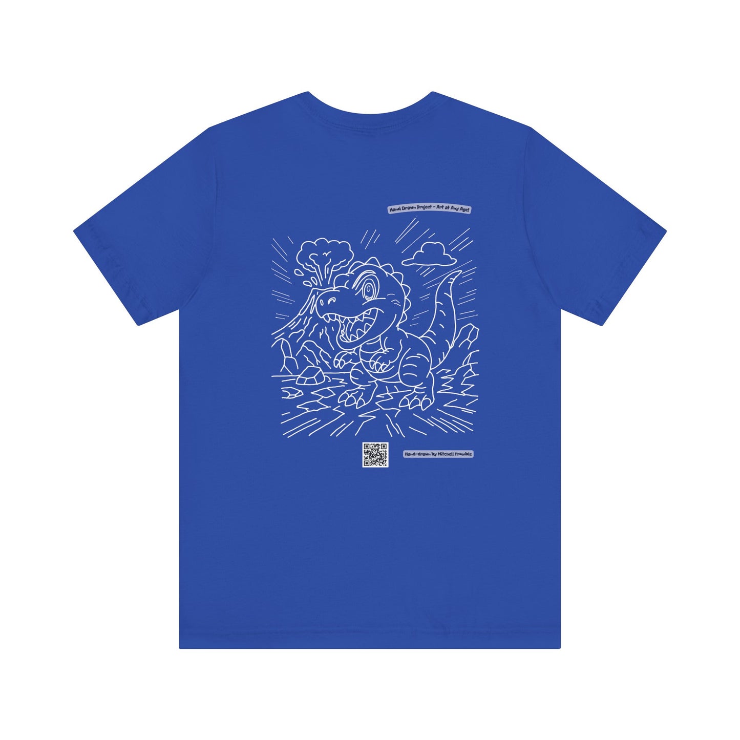 T-Rex T-Shirt – Hand-Drawn Dinosaur Design by Mitchell Trumble | Unisex Bella+Canvas 3001