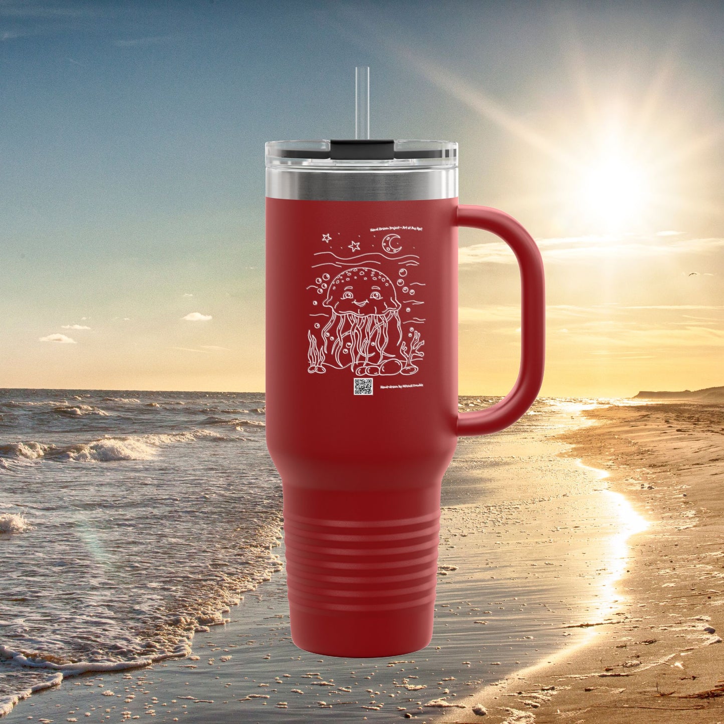 Smiling Jellyfish – Ocean Critter Travel Mug