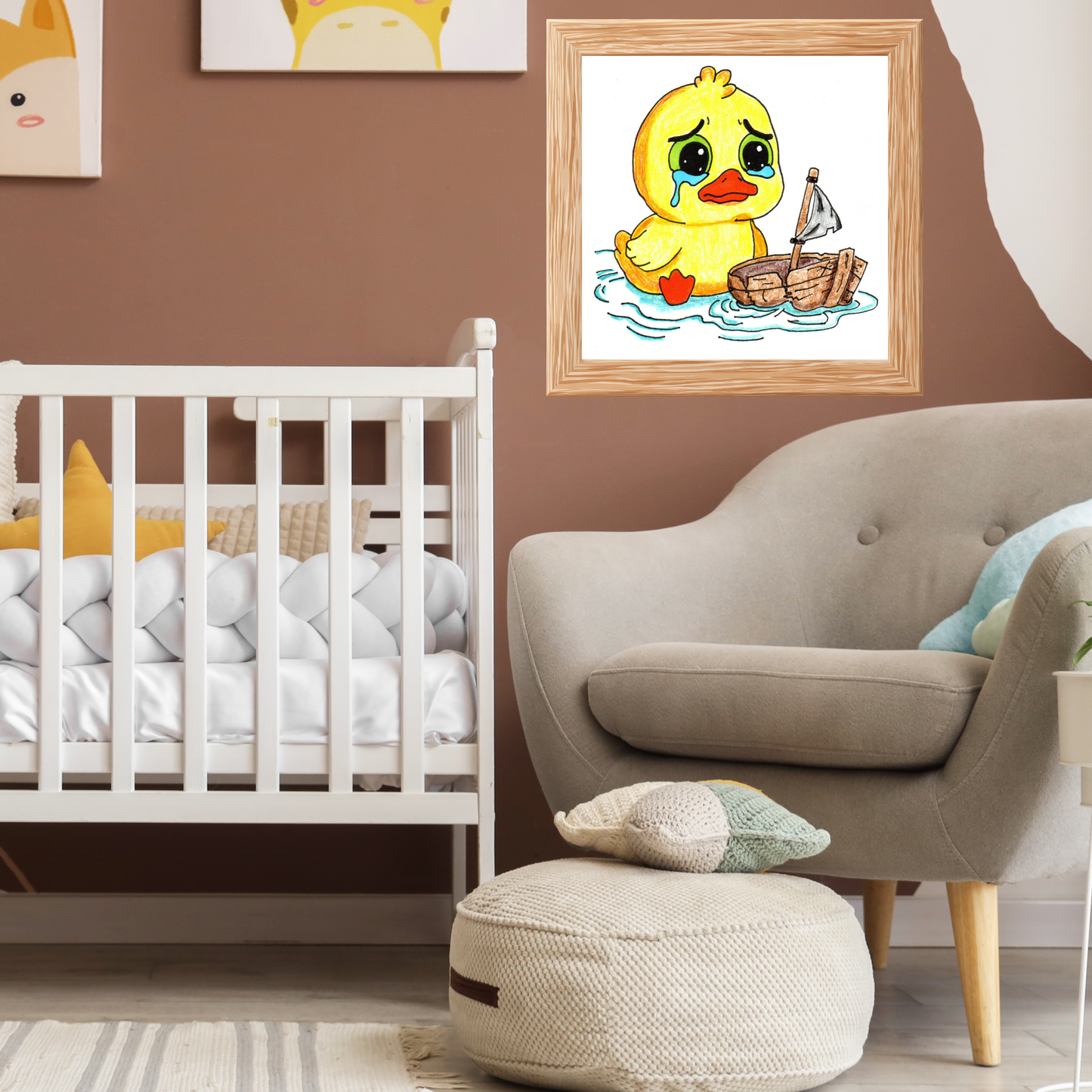 Sad Duckling with Broken Boat Print | Hand Drawn Lost & Found Critter Wall Art
