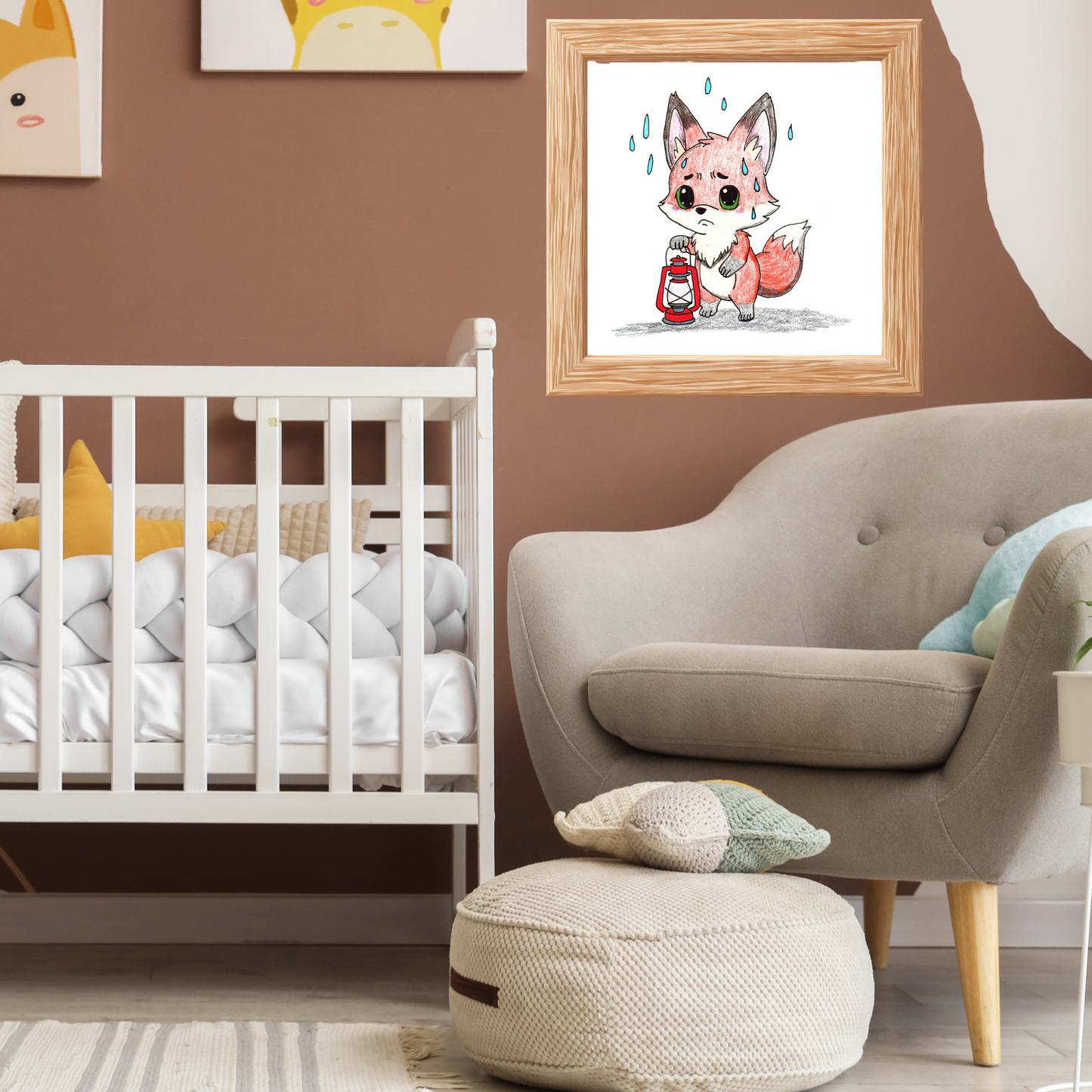 Lost Her Fire Fox Art Print | Hand Drawn Woodland Fox Wall Art | Lost & Found Critters