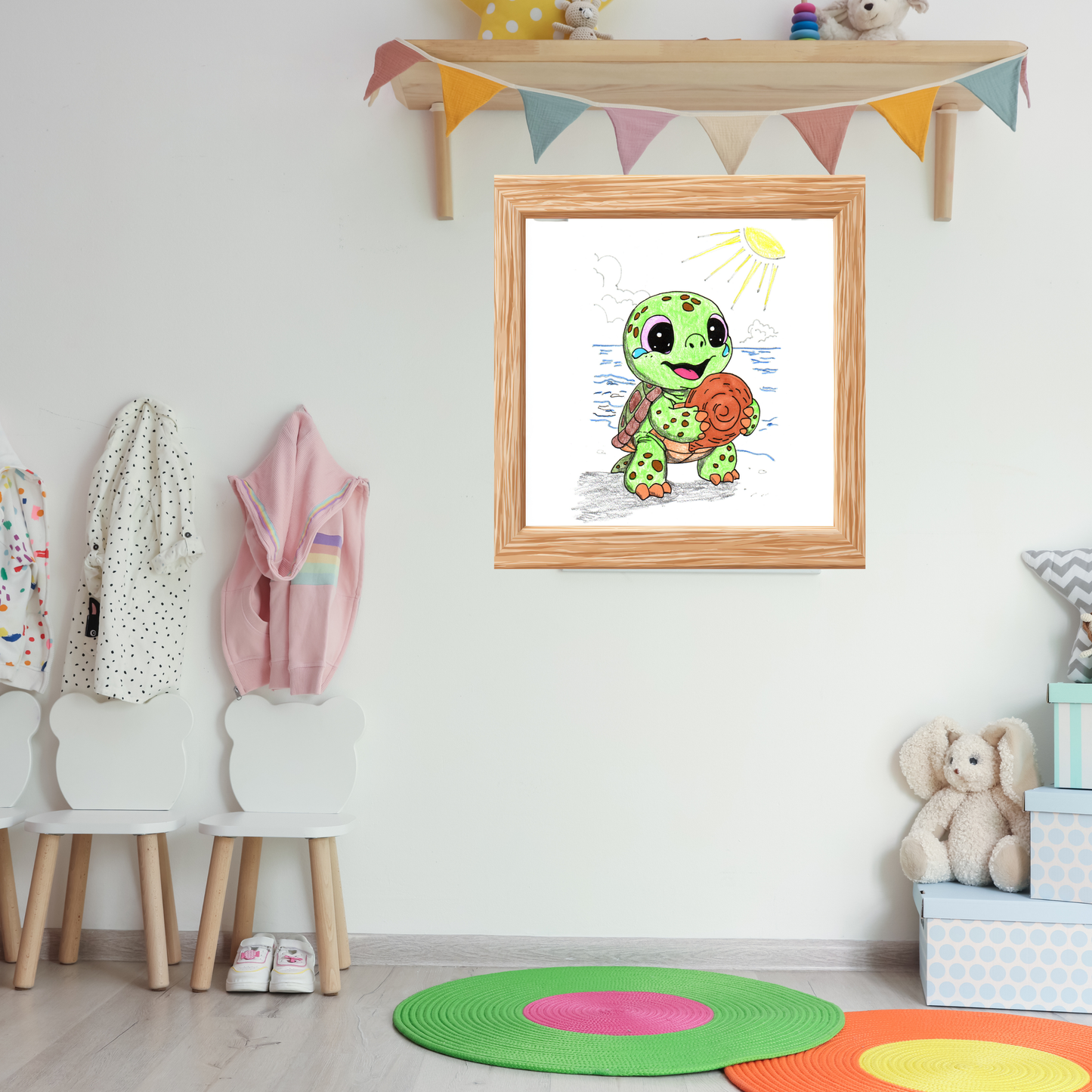 Sea Turtle Found Her Shell Print, Ocean Nursery Story Wall Decor